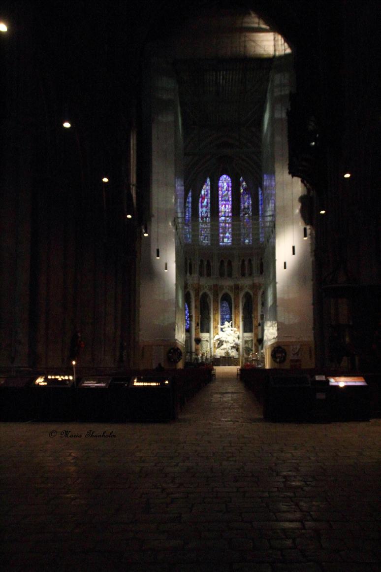 La longueur vue depuis l'entrée principale, Notre Dame de Chartres, Eure-et-Loir, Centre. Mercredi 9 janvier 2013.