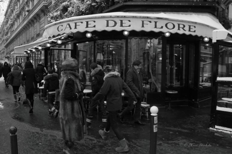 Café de Flore, bd Saint-Germain, Paris, France. Dimanche 20 janvier 2013
